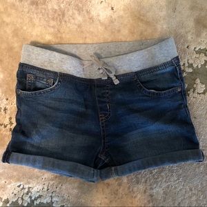 Justice denim shorts stretch waist band size 10
